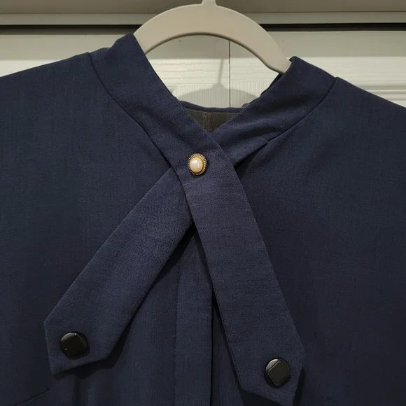 Women's Blue Vintage-inpired 1950s Swing Dress - Picture 4 of 6